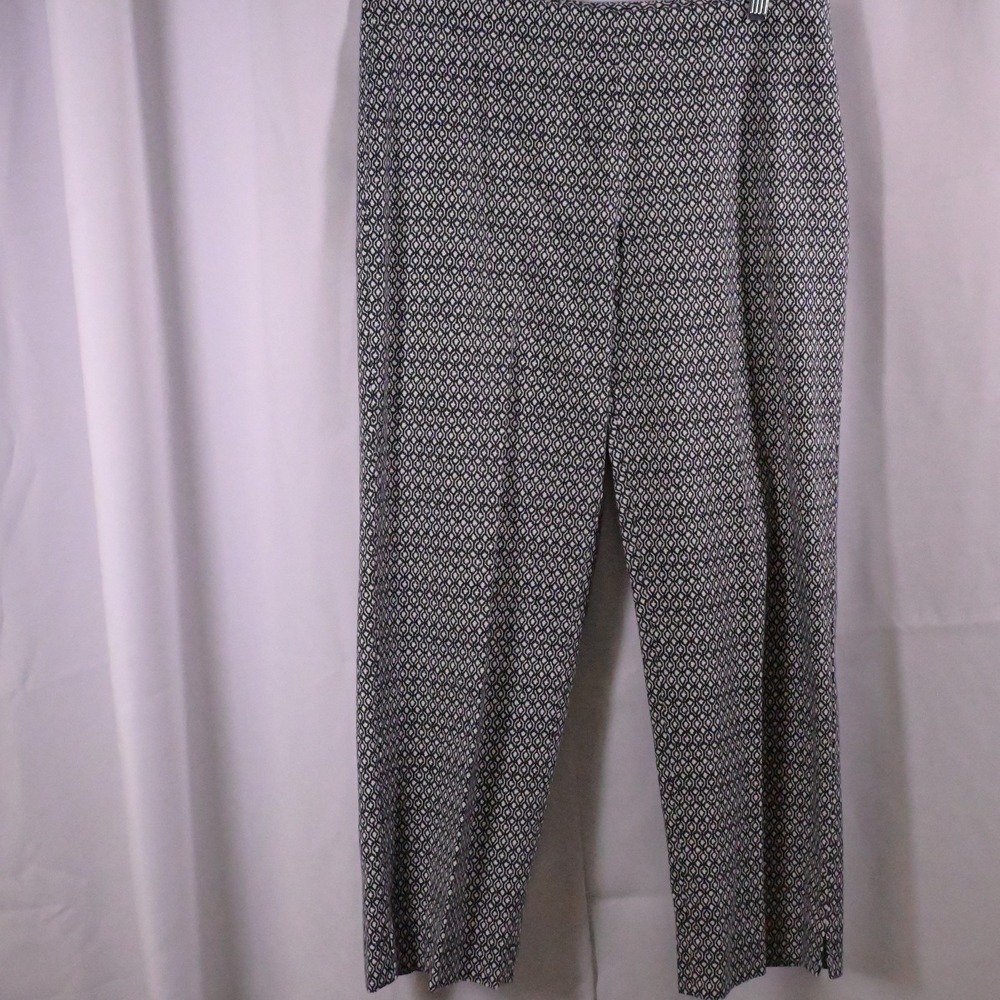Talbots Geometric Black White Ankle Pants‎ Women 8 32x26 Stretch